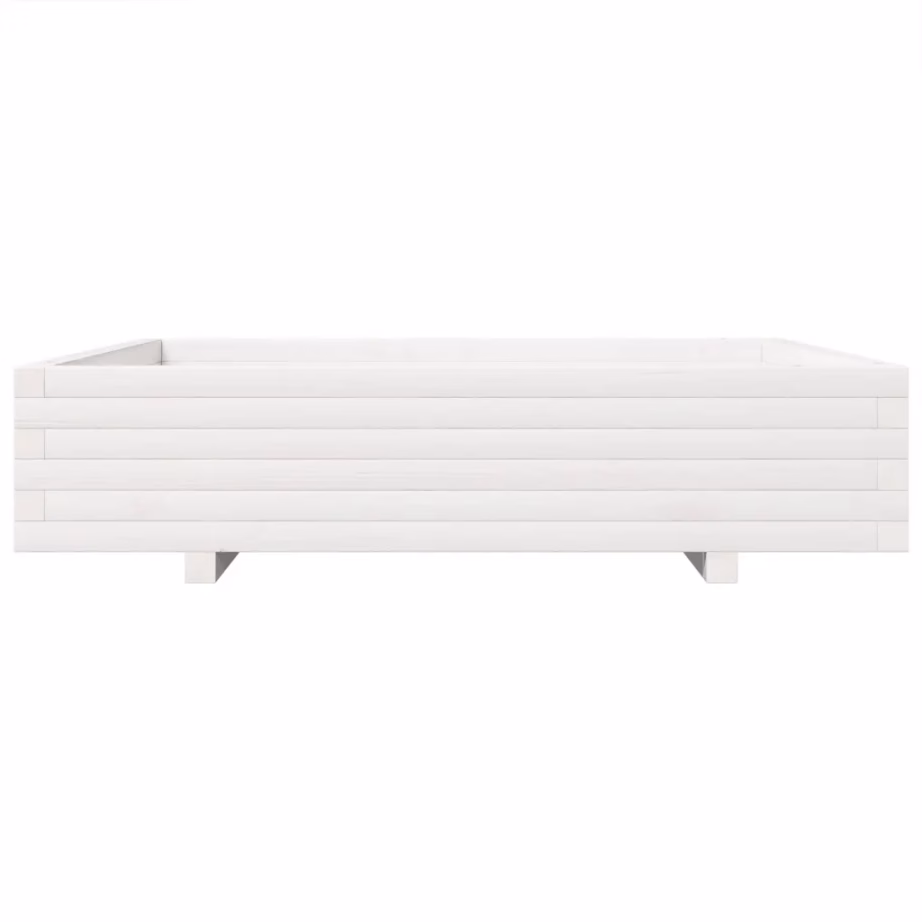 Valge männipuidust aia taimekast, 110 x 110 x 26,5 cm – 5