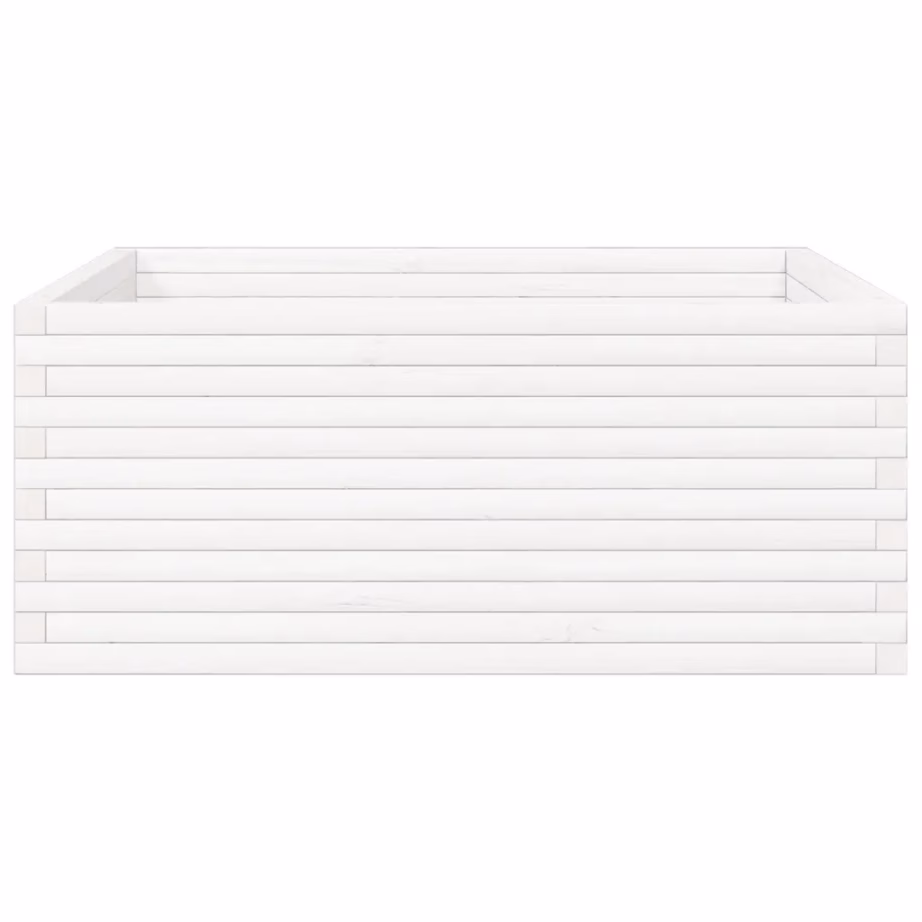 Valge männipuidust aia taimekast, 110 x 110 x 46 cm – 6