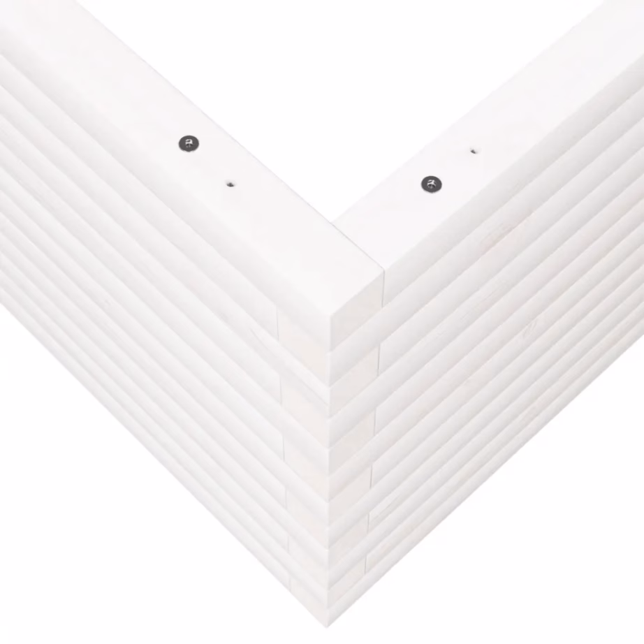 Valge männipuidust aia taimekast, 110 x 110 x 46 cm – 8