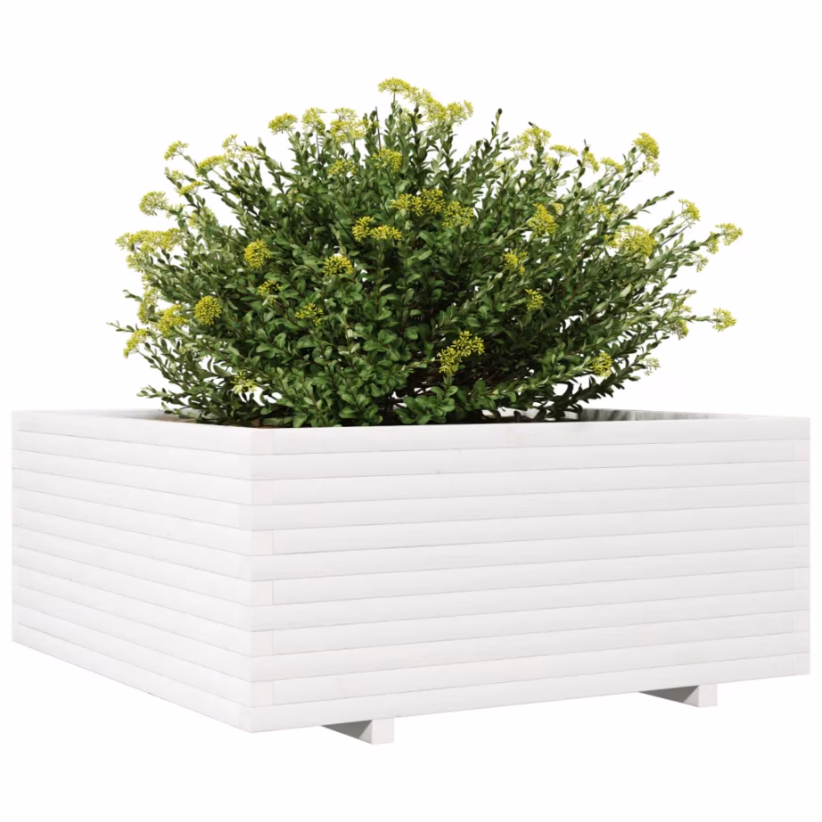 Aia taimekast, männipuidust, valge, 110 x 110 x 49,5 cm – 4