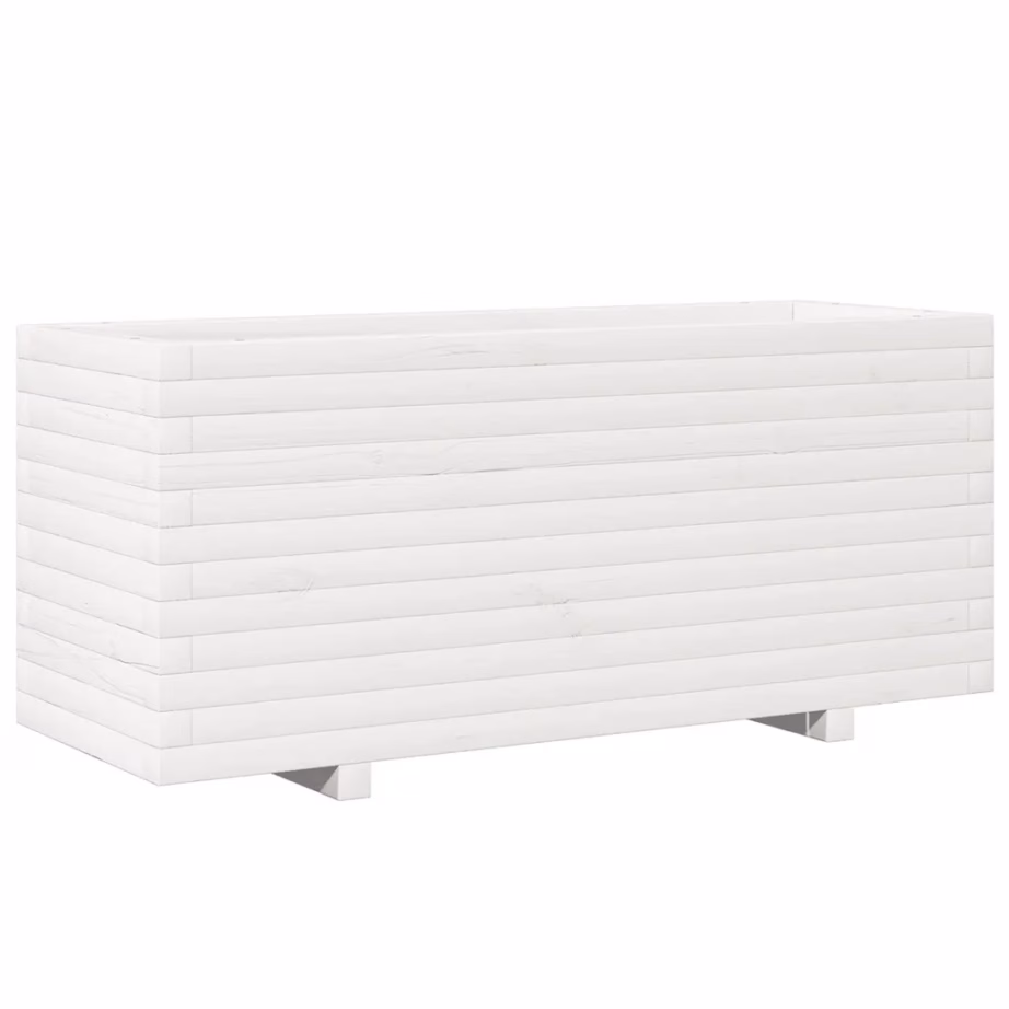 Valge männipuidust aia taimekast, 110 x 40 x 49,5 cm – 2