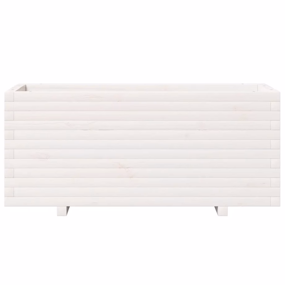 Valge männipuidust aia taimekast, 110 x 40 x 49,5 cm – 5
