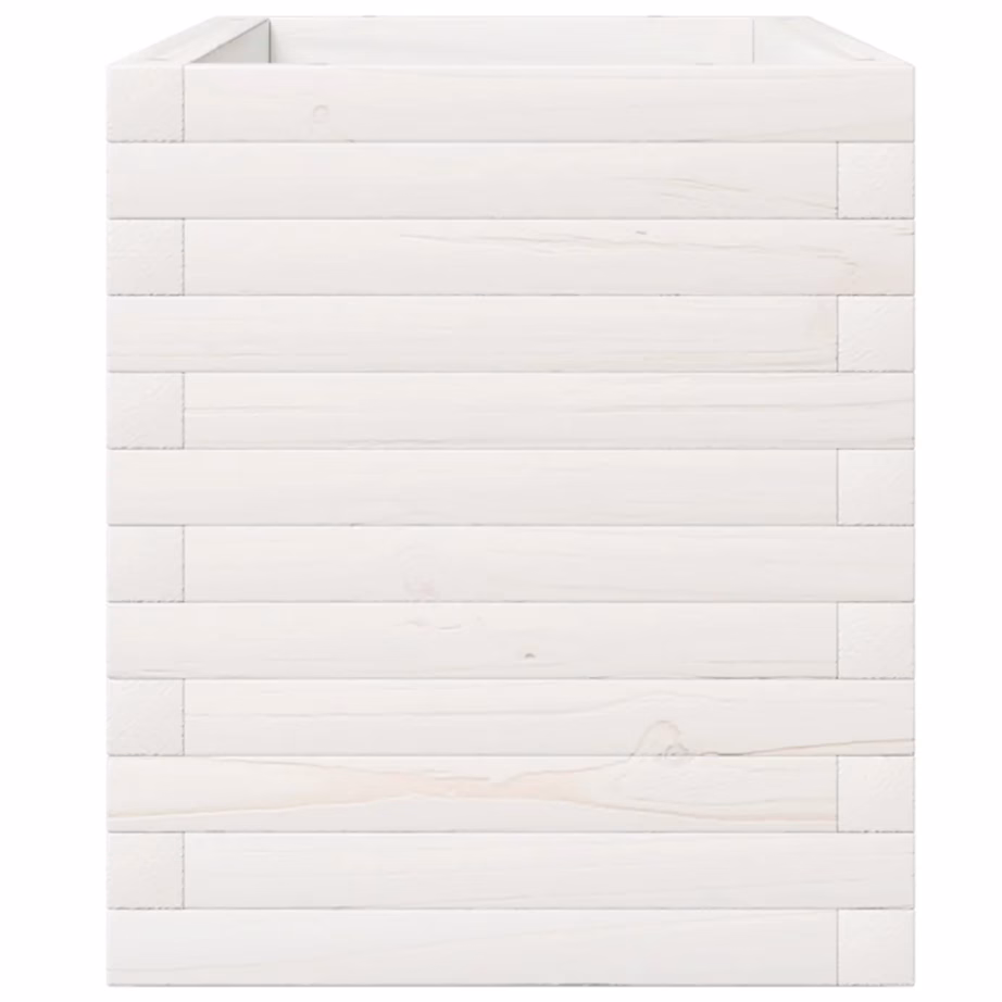 Valge männipuidust aia taimekast, 110 x 40 x 49,5 cm – 6
