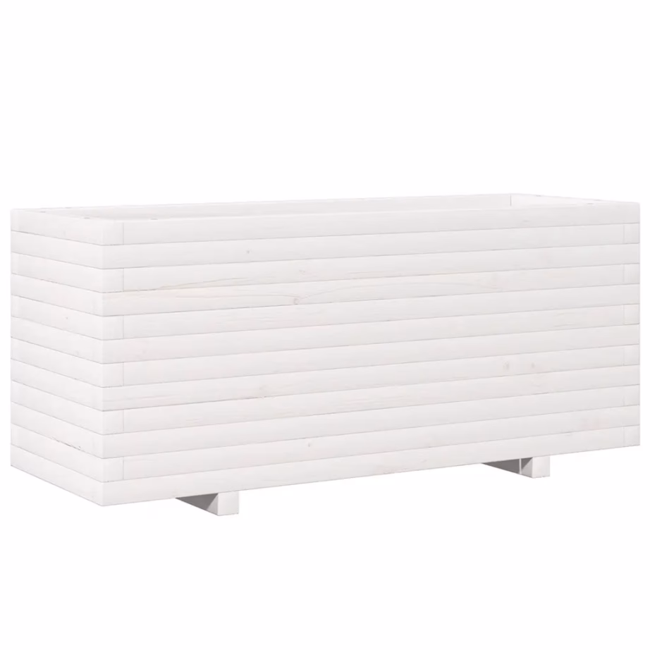 Valge männipuidust aia taimekast, 110 x 40 x 49,5 cm – 7