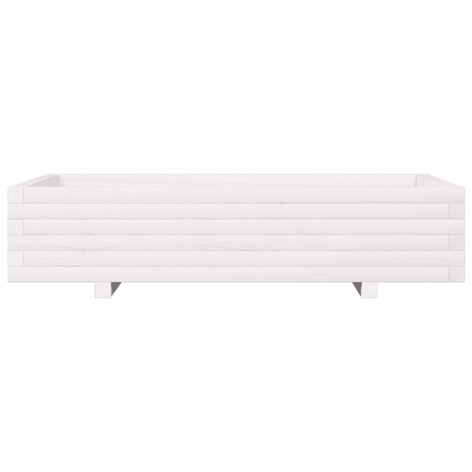 Valge männipuidust aia taimekast, 110 x 60 x 26,5 cm – 5