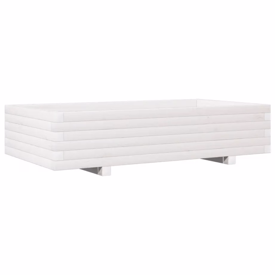 Valge männipuidust aia taimekast, 110 x 60 x 26,5 cm – 7