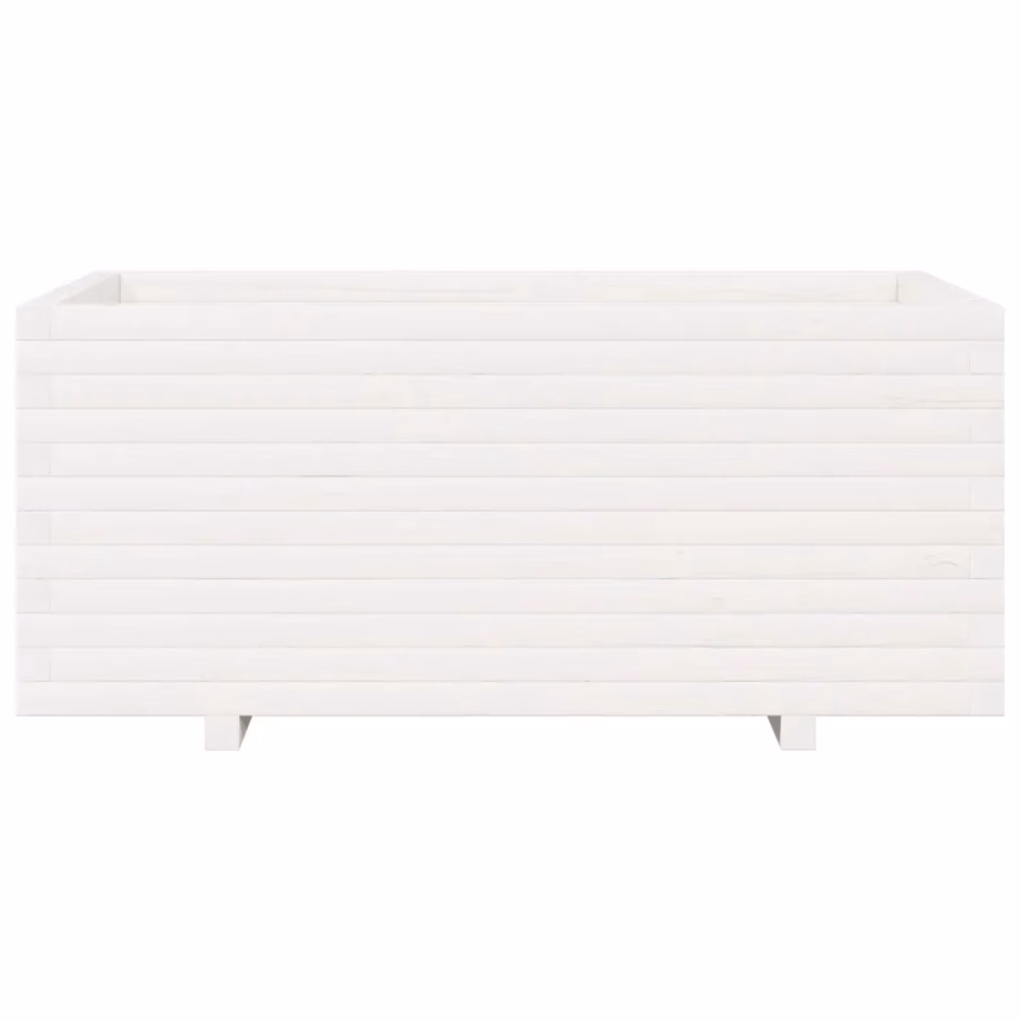 Valge männipuidust aia taimekast, 110 x 60 x 49,5 cm – 5