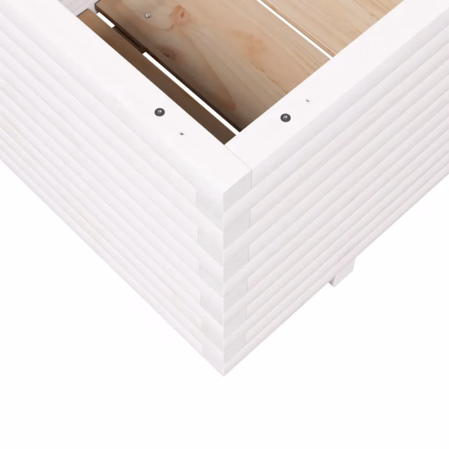 Valge männipuidust aia taimekast, 110 x 60 x 49,5 cm – 8