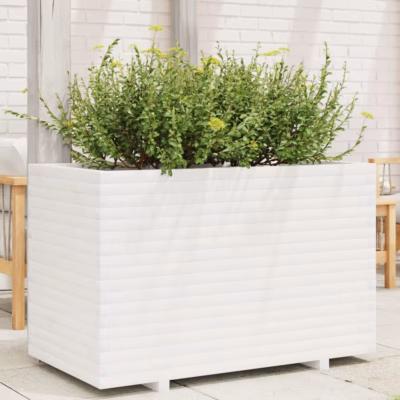 Aia taimekast männipuidust, valge, 110 x 60 x 72 cm
