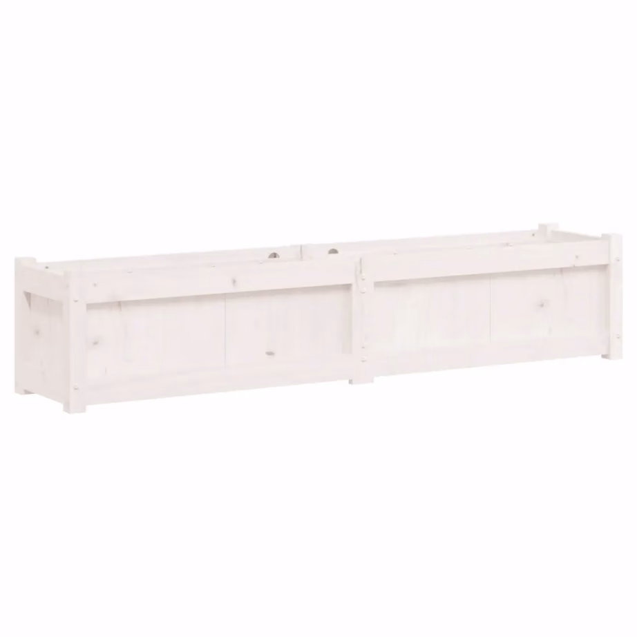 Valge männipuidust aia taimekast, 150 x 31 x 31 cm – 2