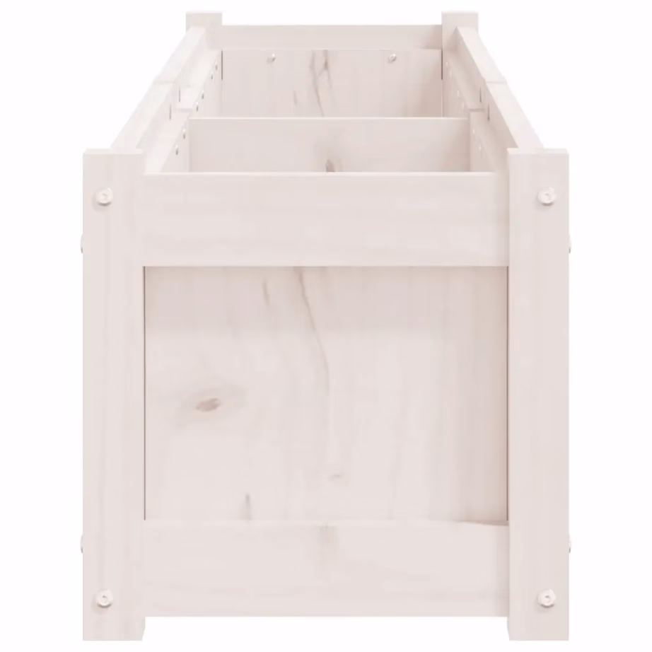 Valge männipuidust aia taimekast, 150 x 31 x 31 cm – 6