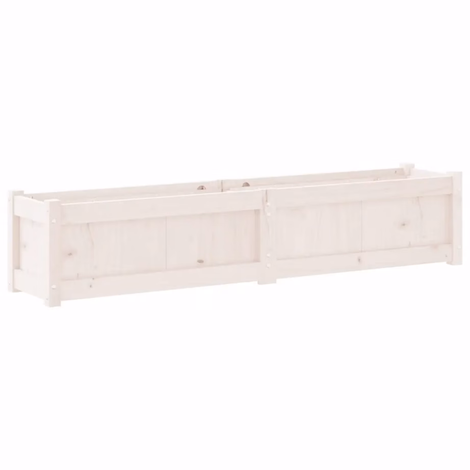 Valge männipuidust aia taimekast, 150 x 31 x 31 cm – 7