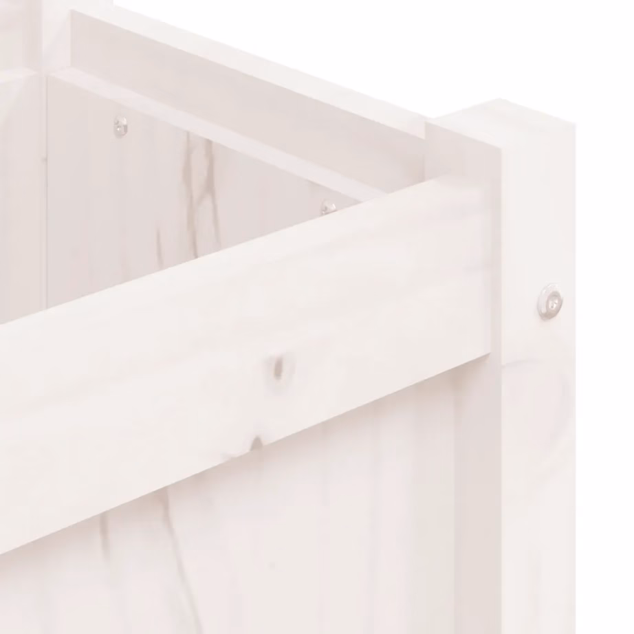 Valge männipuidust aia taimekast, 150 x 31 x 31 cm – 9
