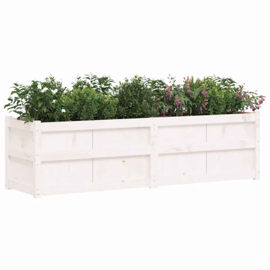 Aia taimekast valge männipuidust, 180 x 50 x 50 cm – 4