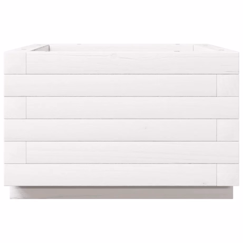 Valge männipuidust aia taimekast, 40 x 40 x 26,5 cm - 6