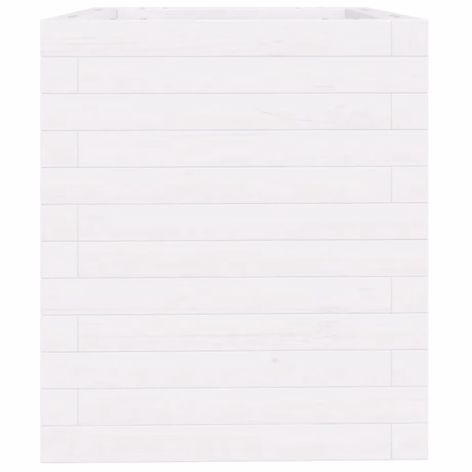 Valge männipuidust aia taimekast, 40 x 40 x 46 cm – 6