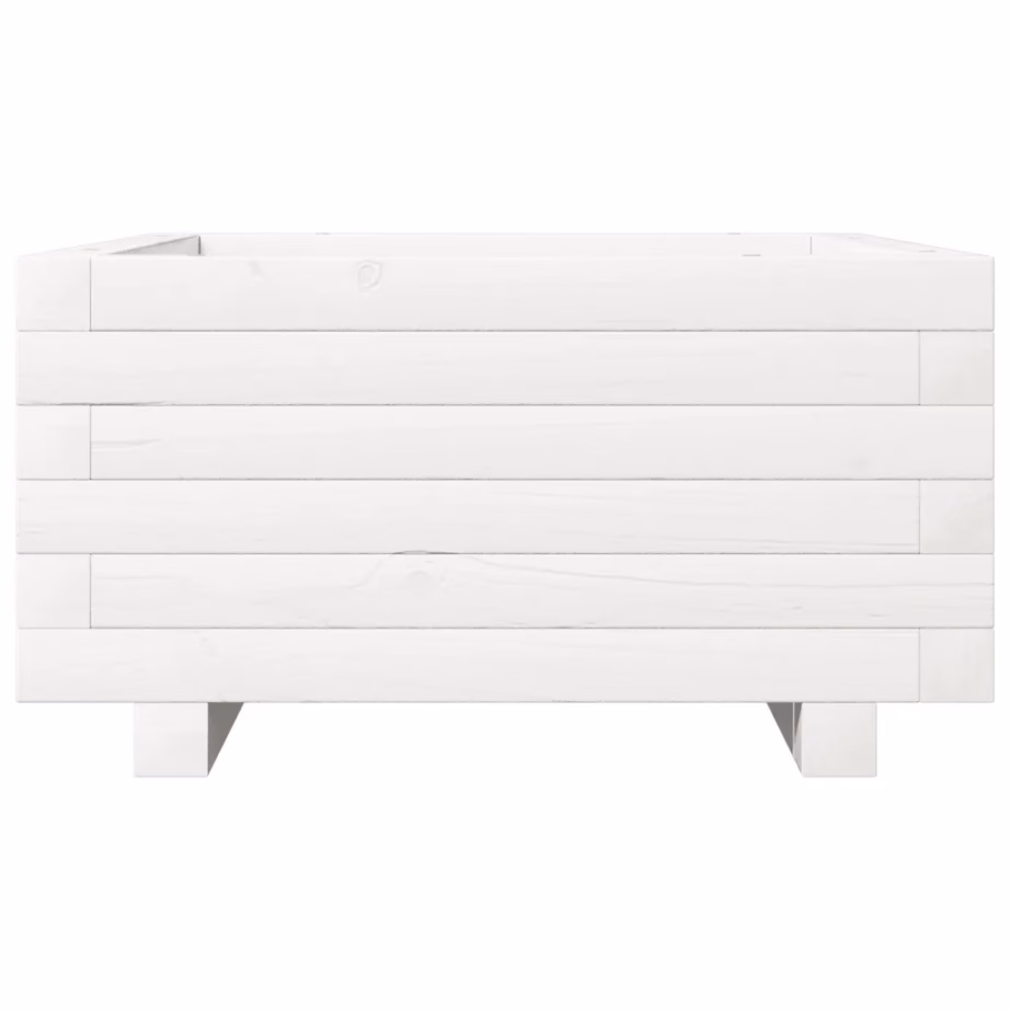 Valge männipuidust aia taimekast, 50 x 50 x 26,5 cm – 5