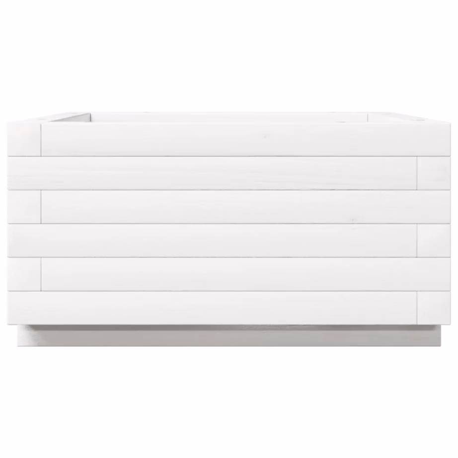 Valge männipuidust aia taimekast, 50 x 50 x 26,5 cm – 6