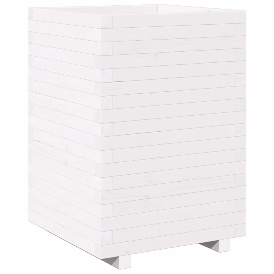 Valge männipuidust aia taimekast 50 x 50 x 72,5 cm – 2