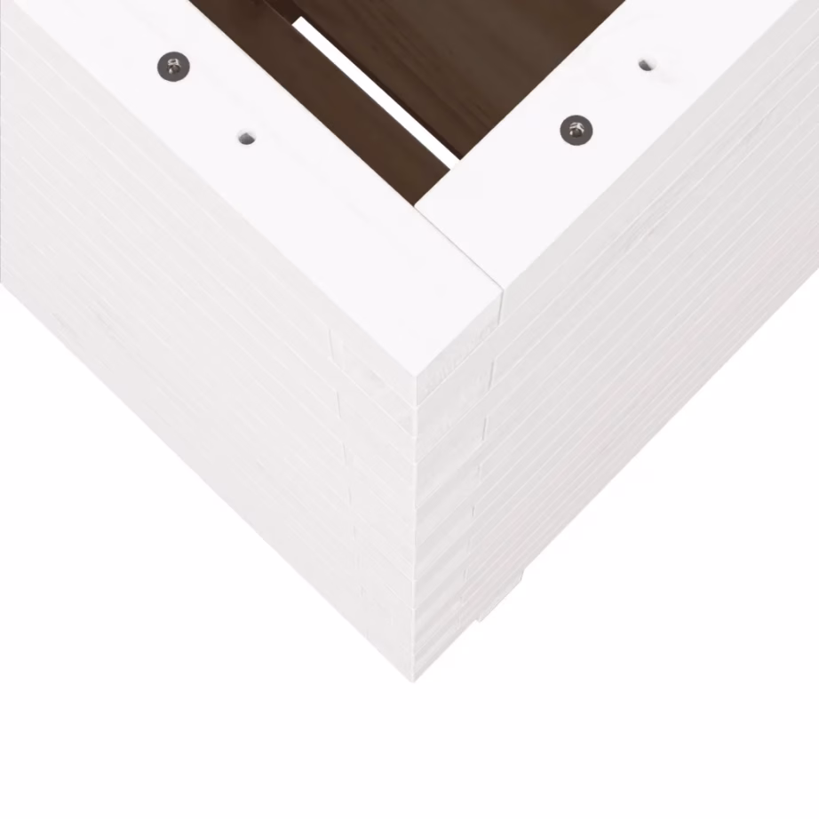 Valge männipuidust aia taimekast 50 x 50 x 72,5 cm – 8
