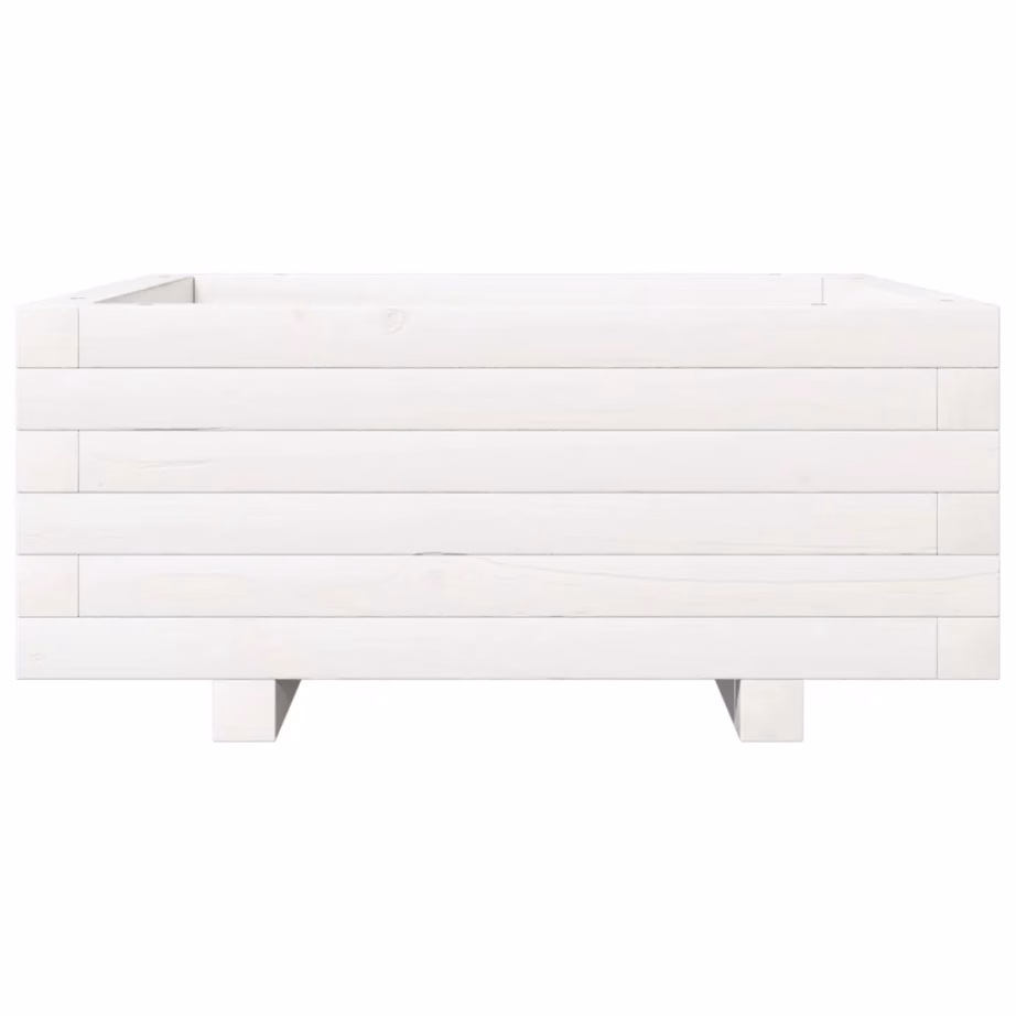 Valge männipuidust aia taimekast, 60 x 60 x 26,5 cm – 5