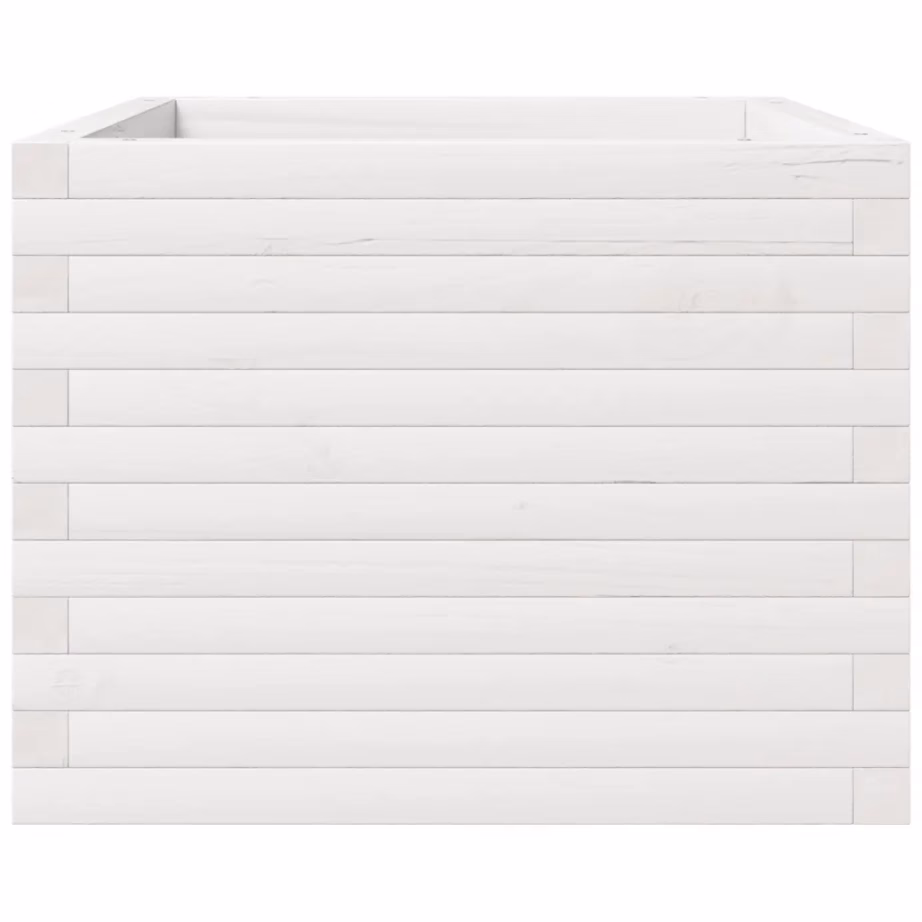 Valge männipuidust aia taimekast 60 x 60 x 49,5 cm – 6