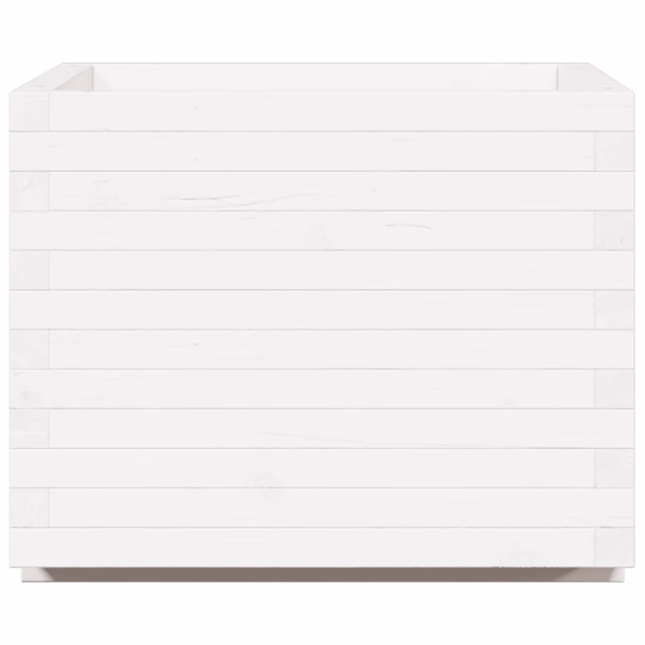 Valge männipuidust aia taimekast, 60 x 60 x 49,5 cm – 6