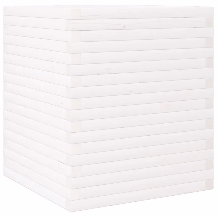 Valge männipuidust aia taimekast 60 x 60 x 68,5 cm – 2