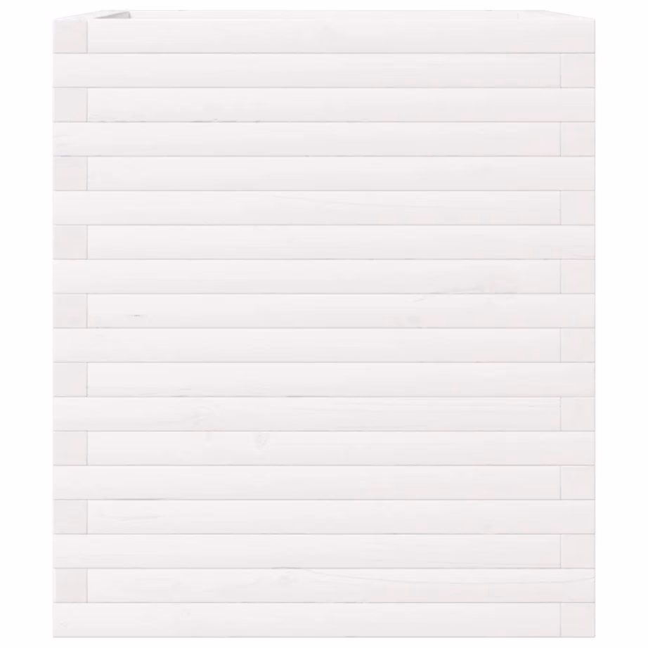 Valge männipuidust aia taimekast 60 x 60 x 68,5 cm – 5