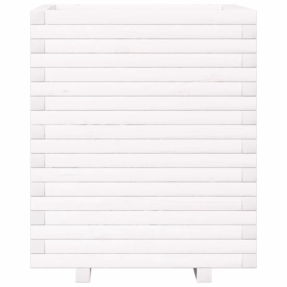 Valge männipuidust aia taimekast 60 x 60 x 72 cm – 5