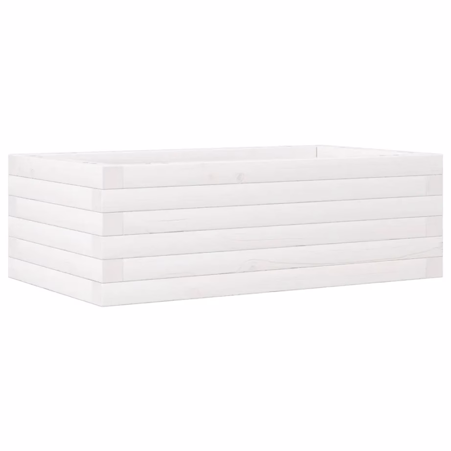 Valge männipuidust aia taimekast, 70 x 40 x 23 cm – 2