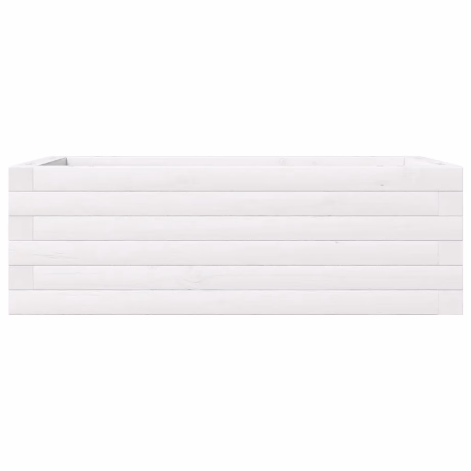 Valge männipuidust aia taimekast, 70 x 40 x 23 cm – 5