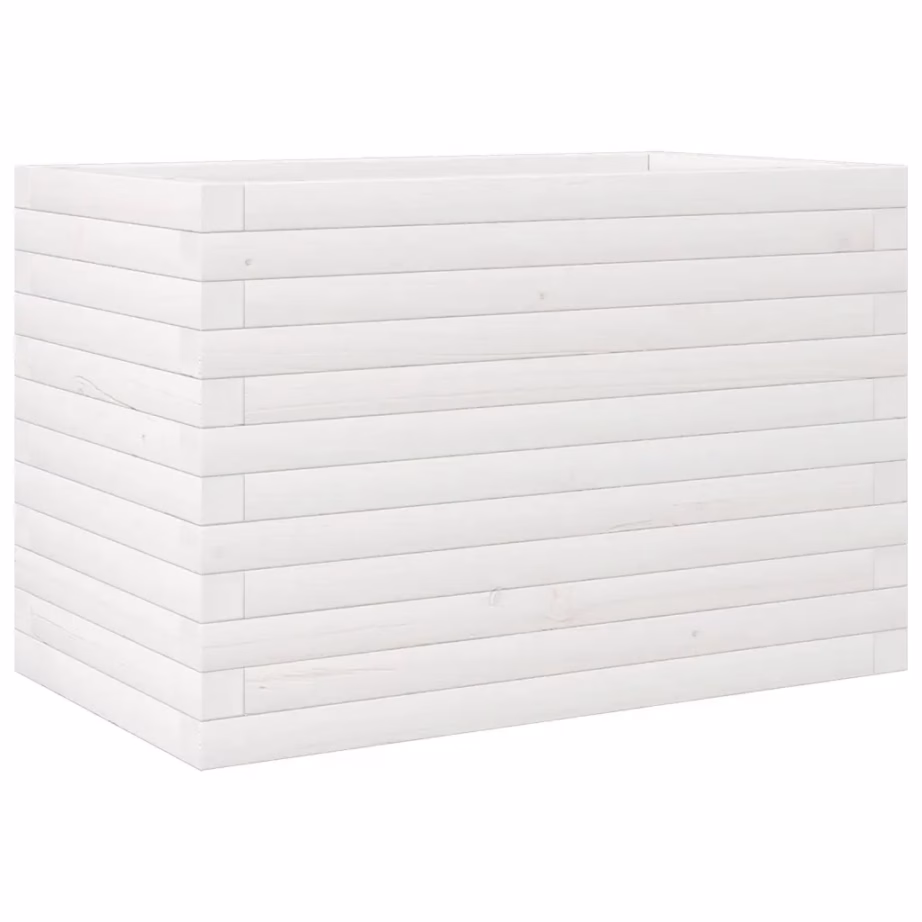 Valge männipuidust aia taimekast, 70 x 40 x 45,5 cm – 2