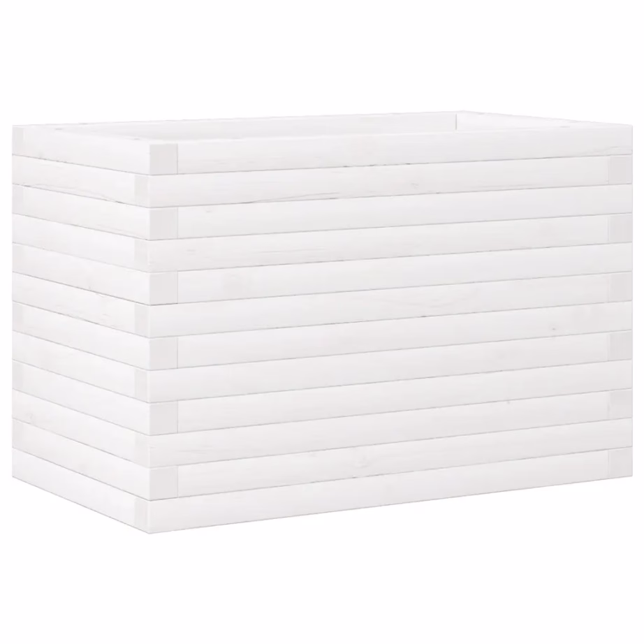 Valge männipuidust aia taimekast, 70 x 40 x 46 cm – 7