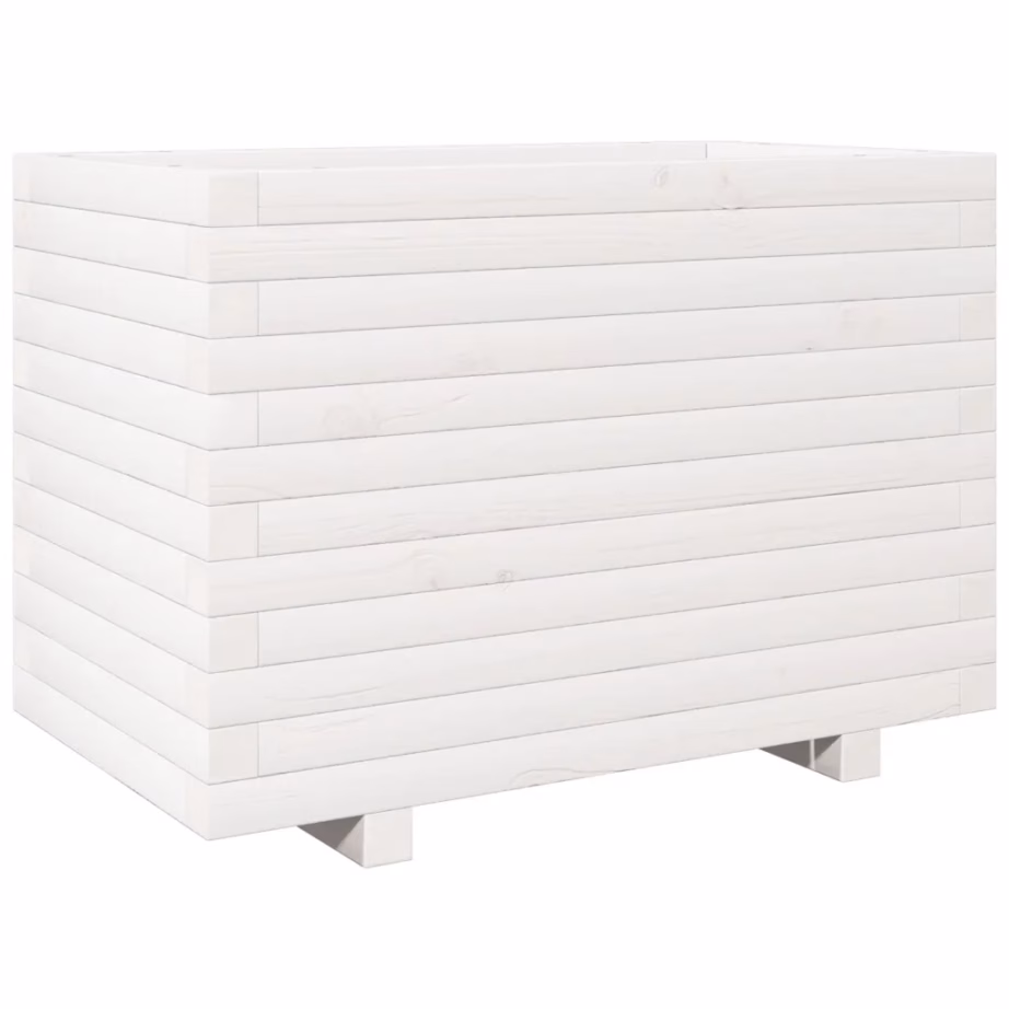 Valge männipuidust aia taimekast 70 x 40 x 49,5 cm – 7