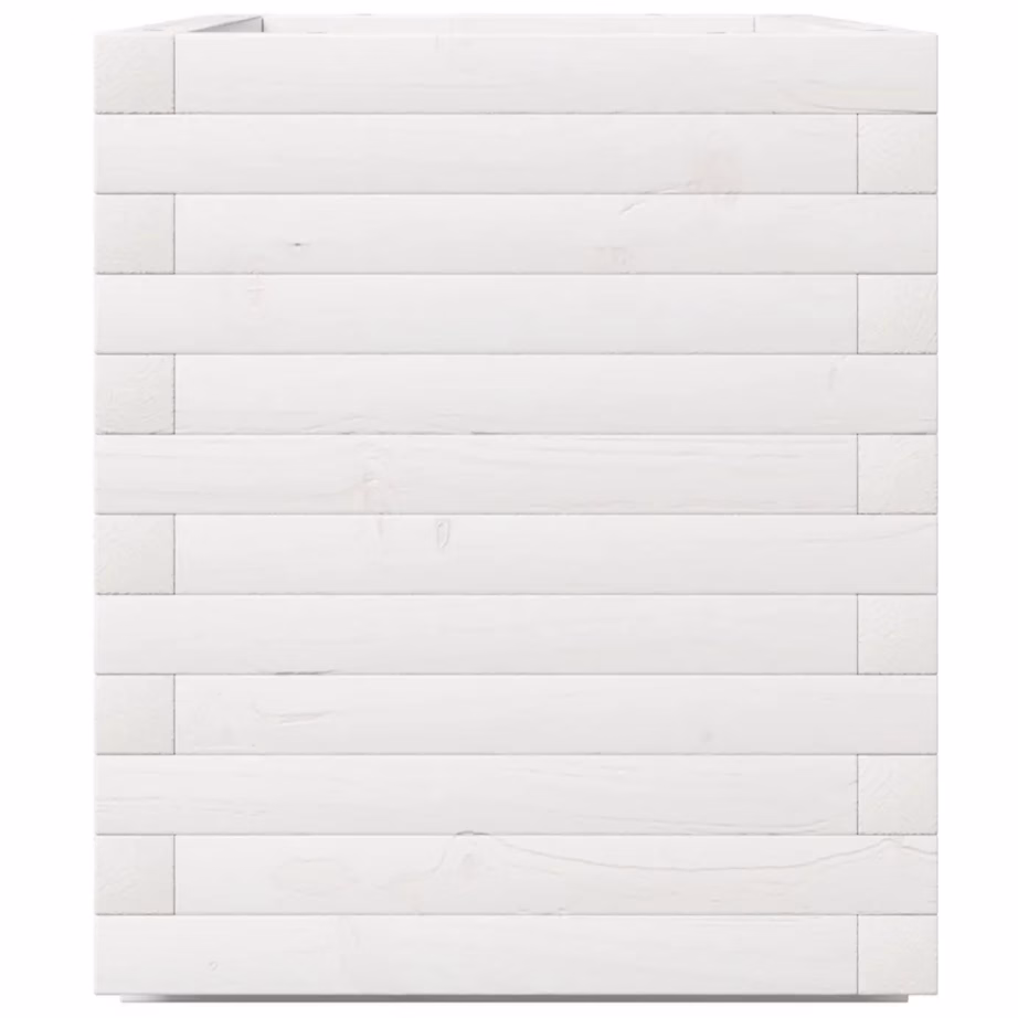Valge männipuidust aia taimekast 70 x 40 x 49,5 cm – 6
