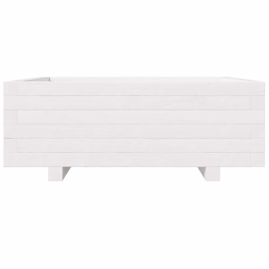 Valge männipuidust aia taimekast, 70 x 70 x 26,5 cm – 5