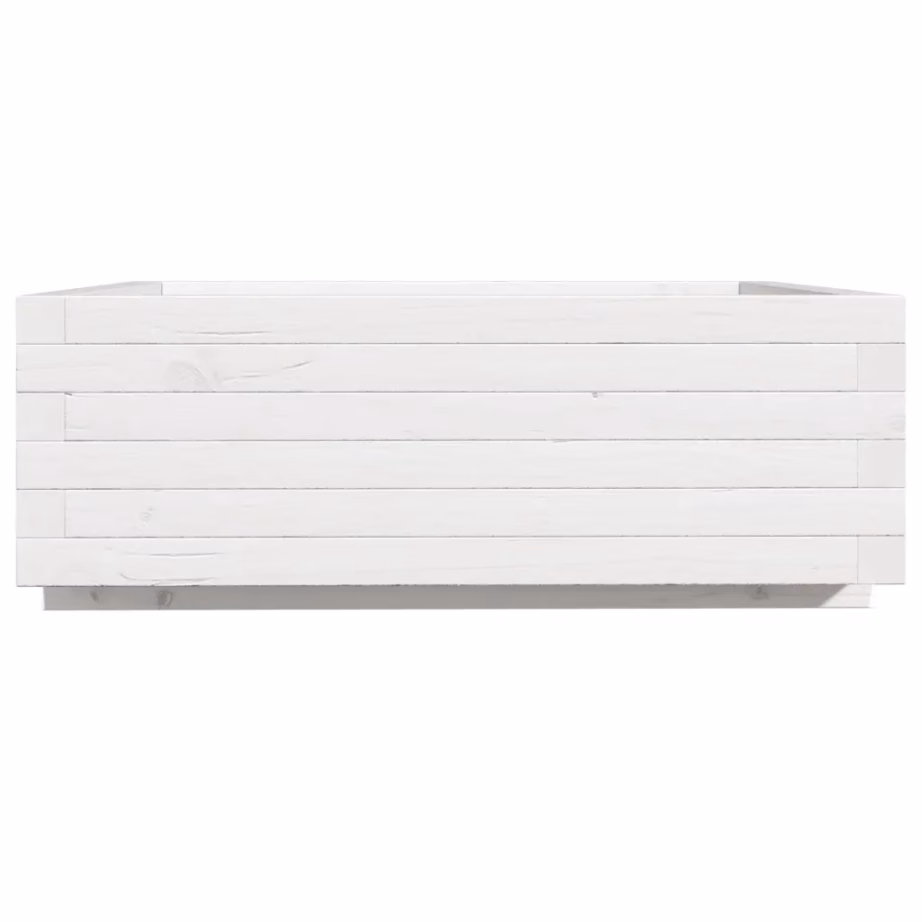 Valge männipuidust aia taimekast, 70 x 70 x 26,5 cm – 6