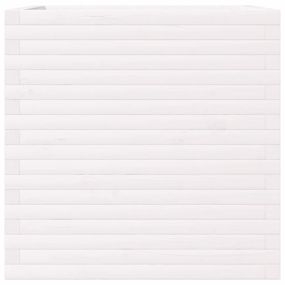 Valge männipuidust aia taimekast 70 x 70 x 68,5 cm – 5