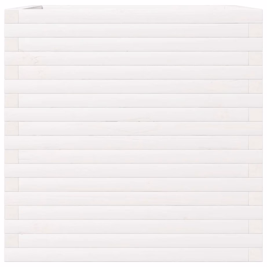 Valge männipuidust aia taimekast 70 x 70 x 68,5 cm – 6