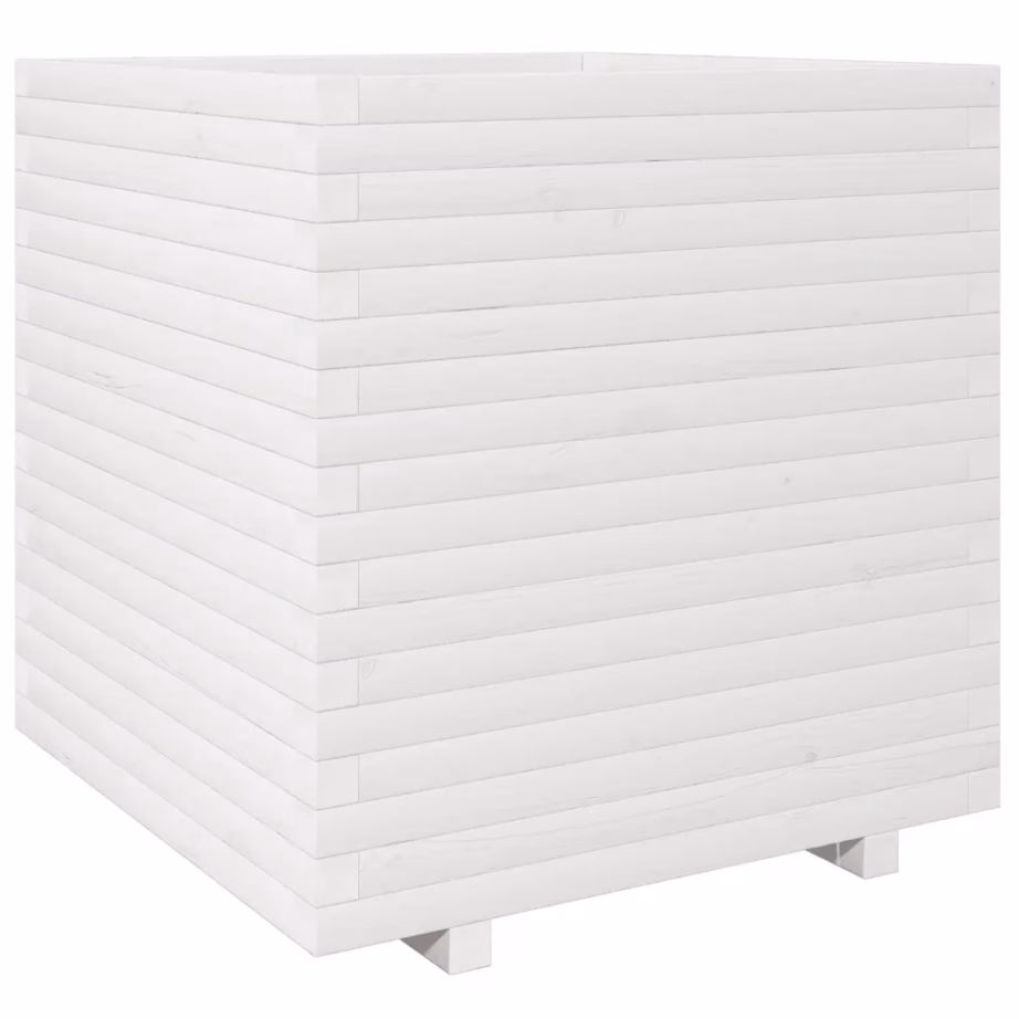 Valge männipuidust aia taimekast, 70 x 70 x 72,5 cm – 2