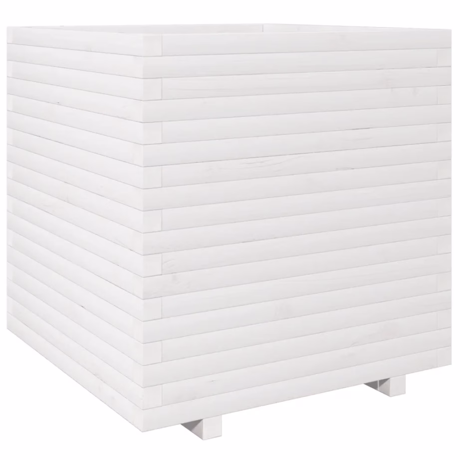 Valge männipuidust aia taimekast, 70 x 70 x 72,5 cm – 7