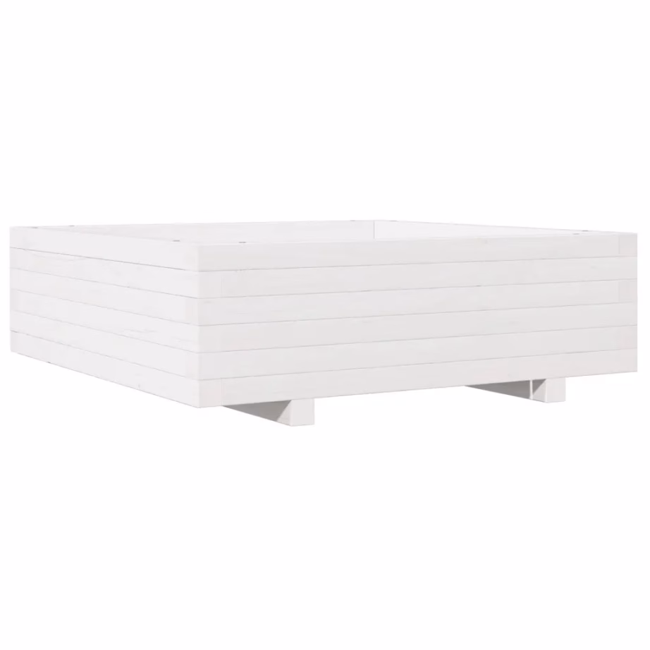 Valge männipuidust aia taimekast, 80 x 80 x 26,5 cm – 7