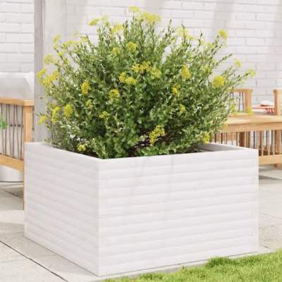 Valge männipuidust aia taimekast, 80 x 80 x 46 cm