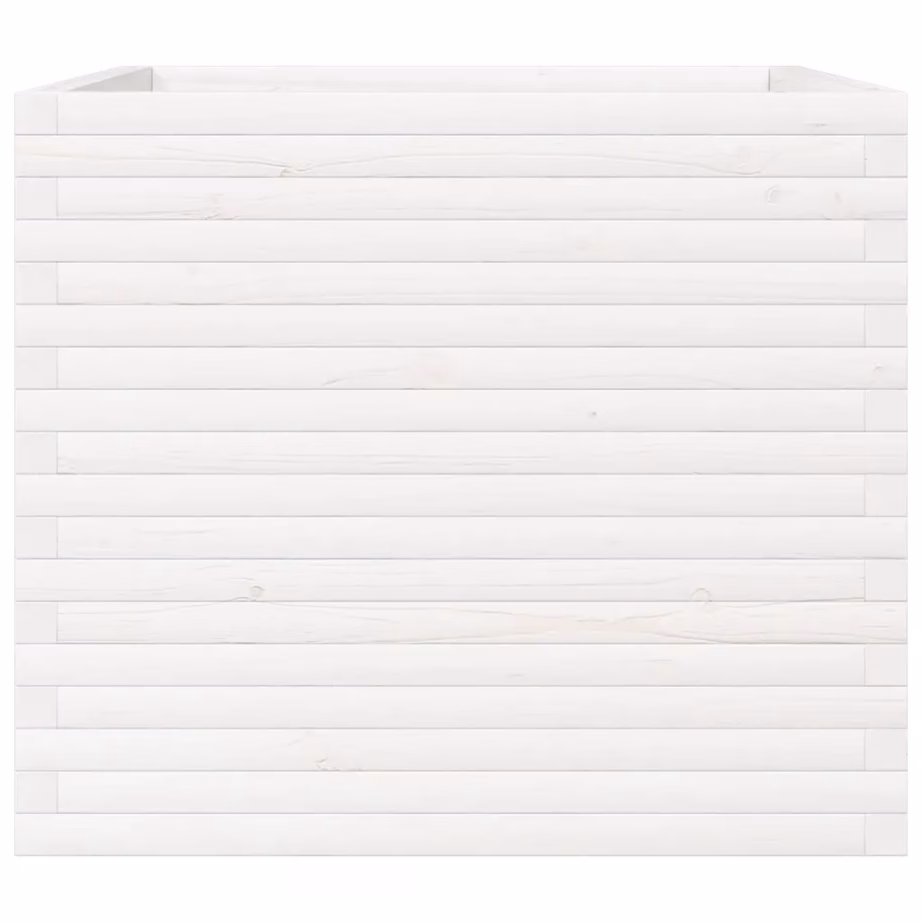 Valge männipuidust aia taimekast, 80 x 80 x 68,5 cm – 6