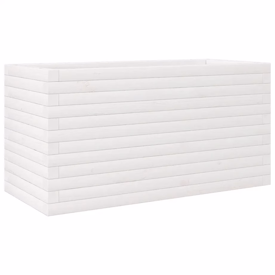 Valge männipuidust aia taimekast, 90 x 40 x 45,5 cm – 2