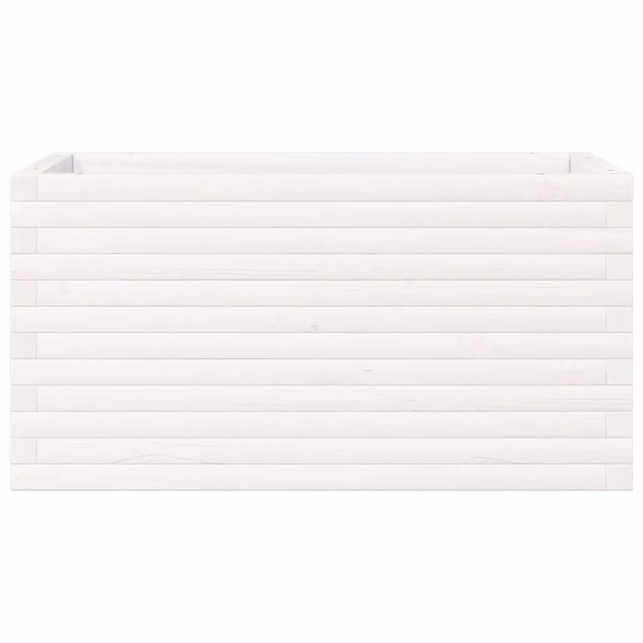 Valge männipuidust aia taimekast, 90 x 40 x 45,5 cm – 5