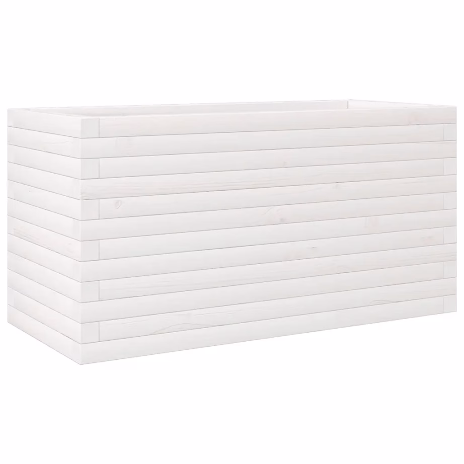 Valge männipuidust aia taimekast, 90 x 40 x 45,5 cm – 7