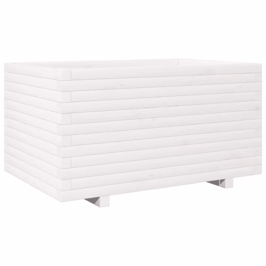 Valge männipuidust aia taimekast, 90 x 60 x 49,5 cm – 2
