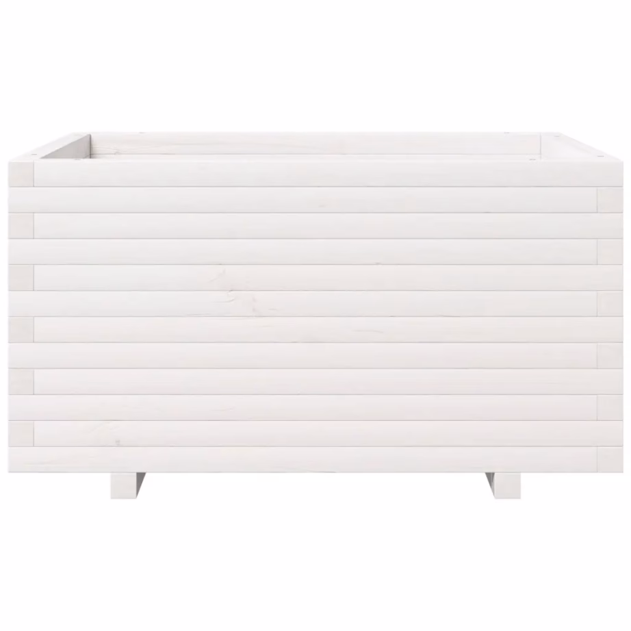Valge männipuidust aia taimekast, 90 x 60 x 49,5 cm – 5